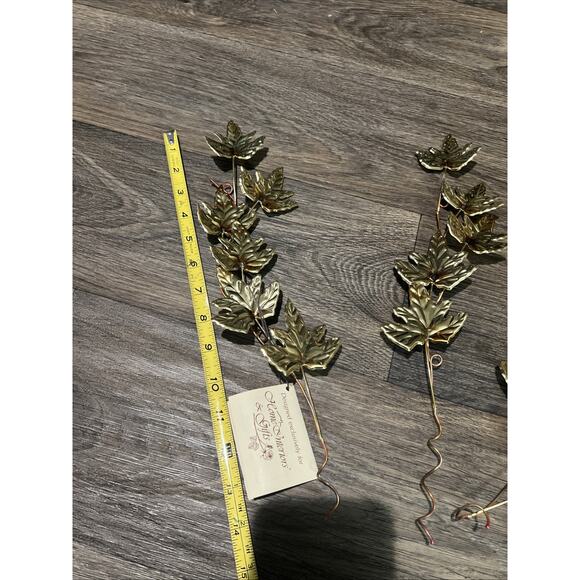 Vintage Home Interiors Wall Art Gold-tone Metal Leaves Vines 1970 Set Of 3 - Picture 5 of 7